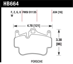 Porsche Boxster Brake Pad Set - Front - Hawk Performance - DTC-60 - 2008